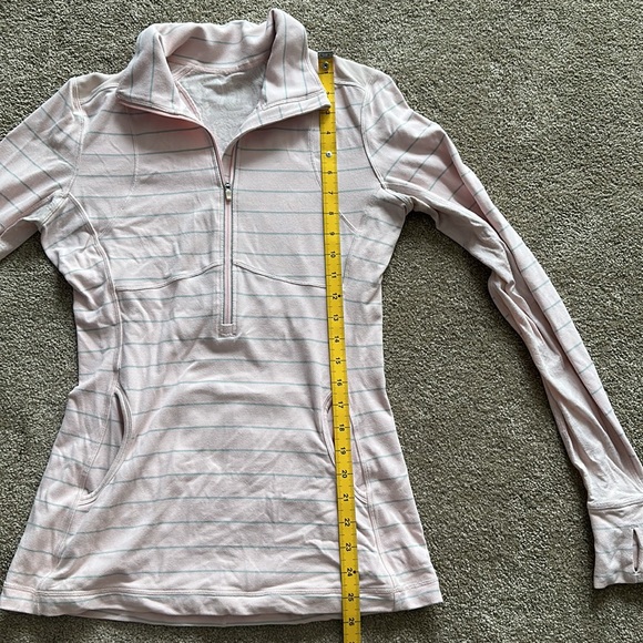 Lululemon Pink and gray stripe quarter zip pullover - Picture 3 of 9